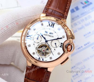 Replica Cartier Ballon Bleu Perpetual Calendar Rose Gold Watch 45mm